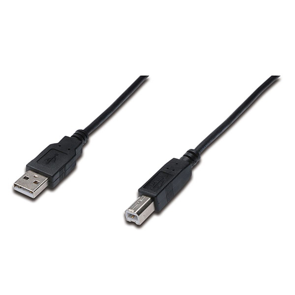 AK-300105-018-S  Cable USB 2.0 (AM/BM)  1.80m Negro Doble Malla