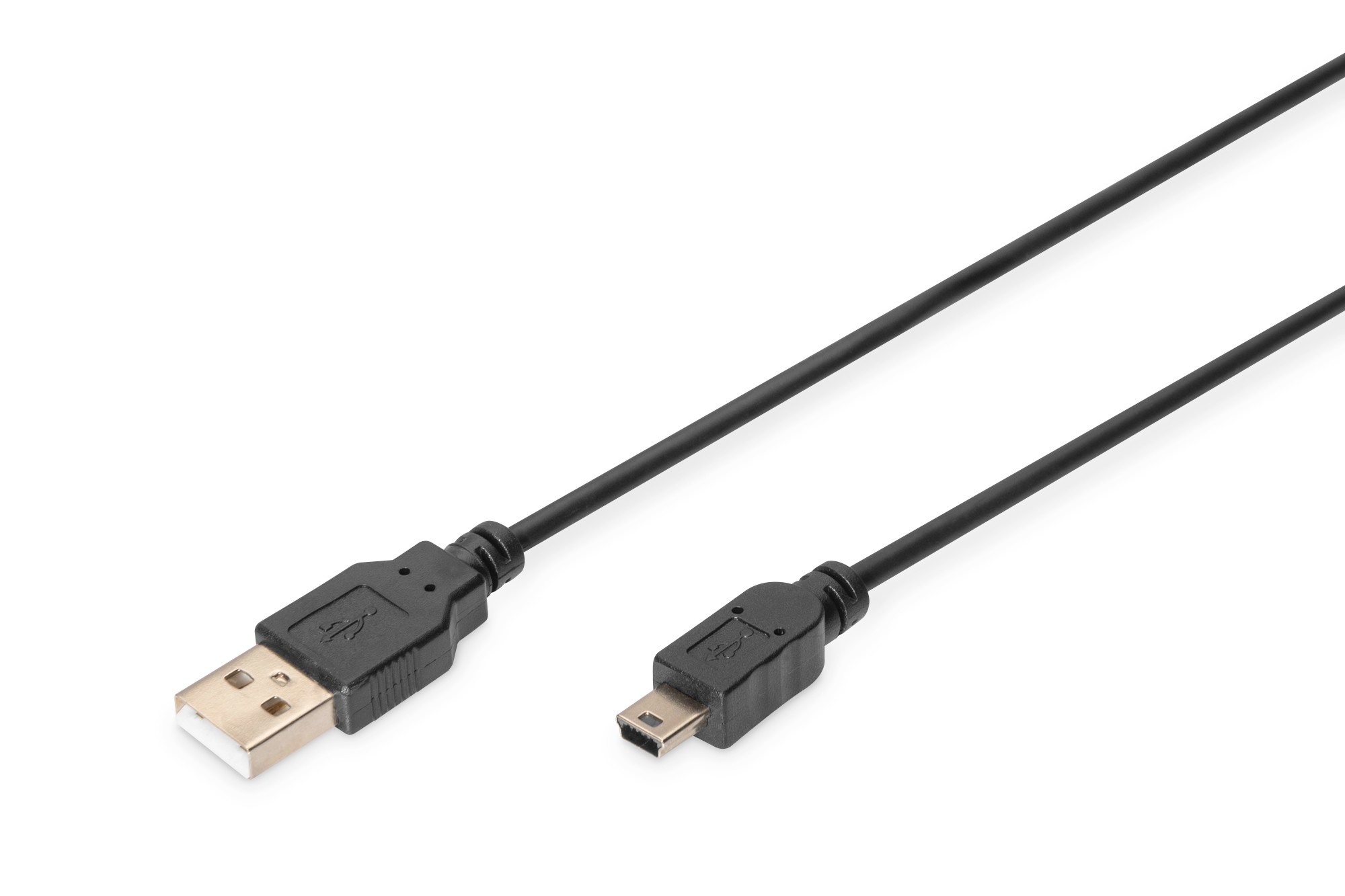 AK-300130-018-S  Cable USB  1.8m USB 2.0 A-M miniB-M Negro (5 pin )