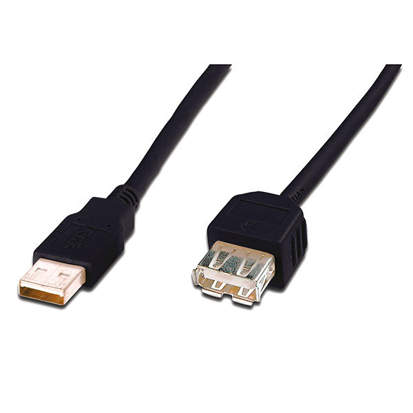 AK-300200-018-S  Cable alargador USB 2.0 de  1.80 m tipo A Macho a Hembra