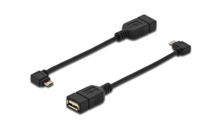 AK-300313-002-S  Cable USB2.0 tipo AH - micro BM 0.15m OTG 90º