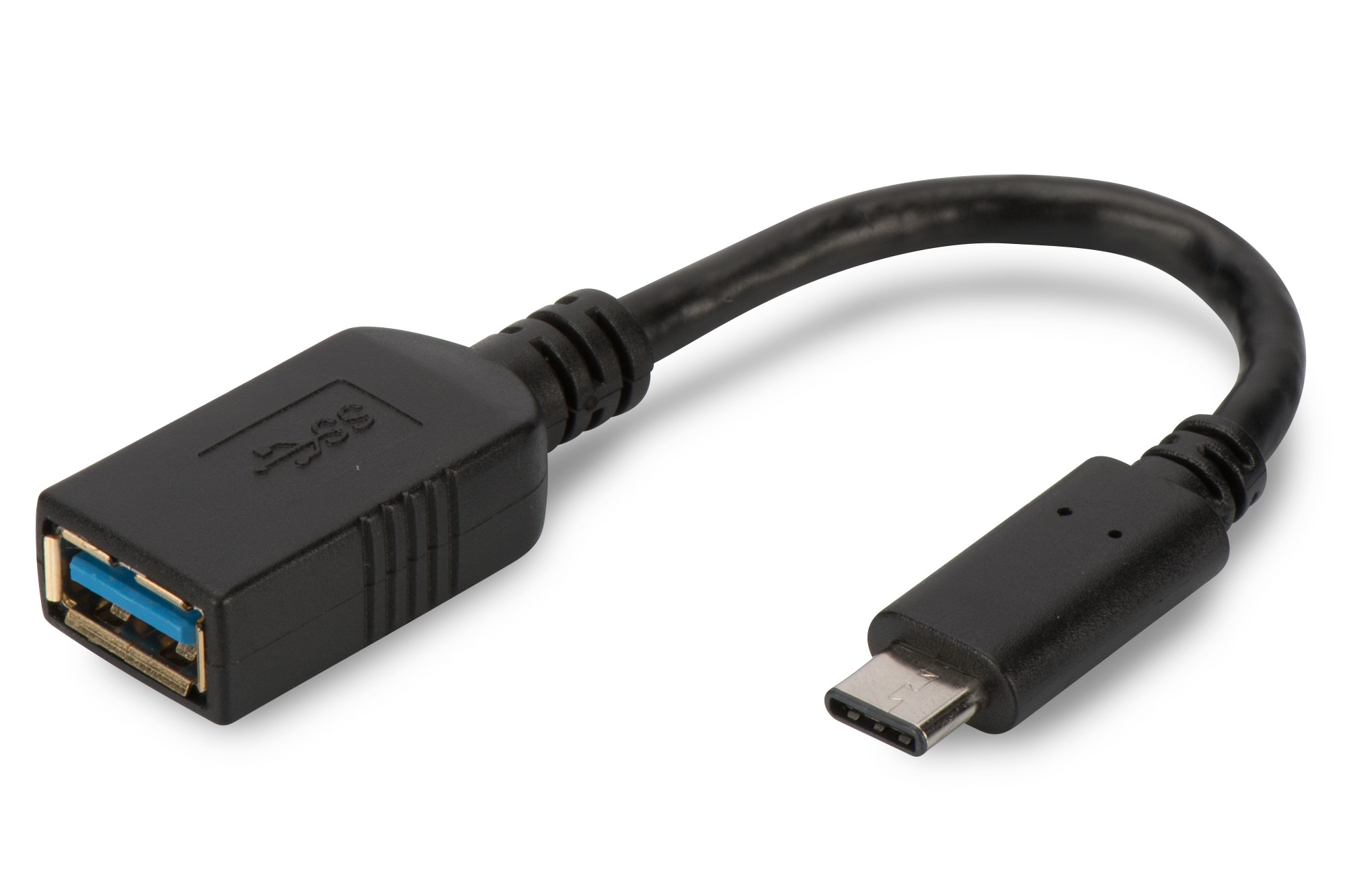AK-300315-001-S  Adaptador USB-C Macho a USB-A Hembra 15W  5Gb/s OTG Cable de 0.15m Negro Digitus