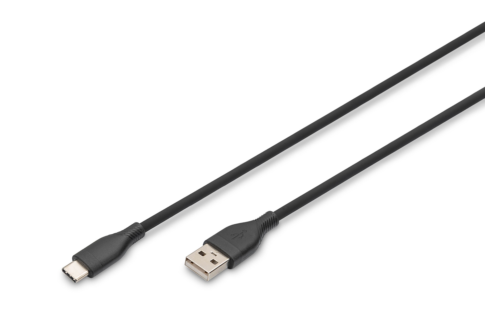 AK-300340-010-S  Cable de  1,00m USB 2.0 480 Mb PD60W USB C Macho a USB-A Macho Negro CABLE DE SILICONA Digitus