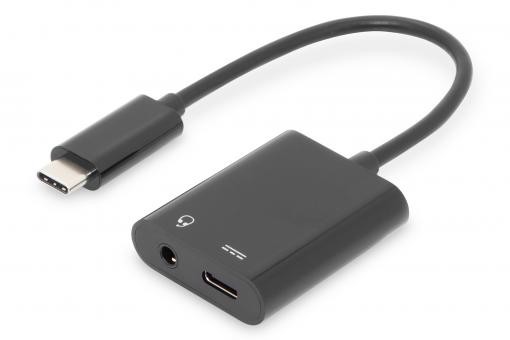 AK-300400-002-S  Adaptador / convertidor USB C a USB Type-C + toma de 3,5 mm