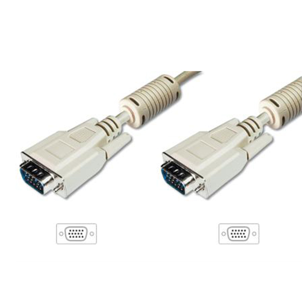 AK-310103-030-E  Cable VGA Macho-Macho  3 metros 3C+7 Beige con  ferritas **