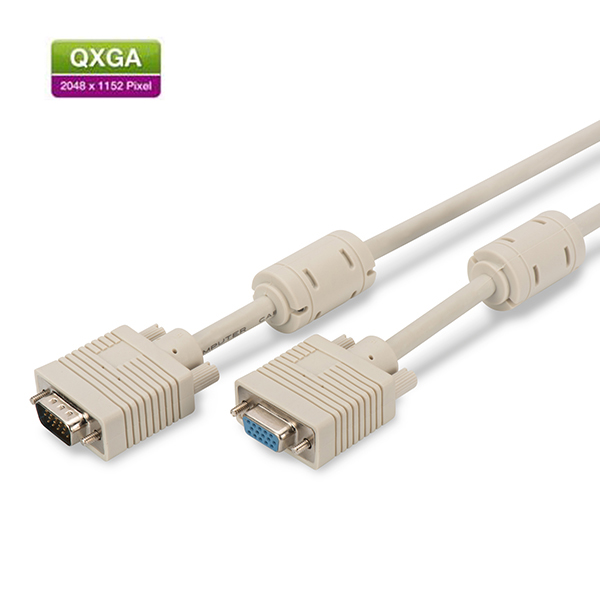 AK-310203-030-E  Cable VGA Macho-Hembra  3 metros 3C+7 BEIGE con ferritas