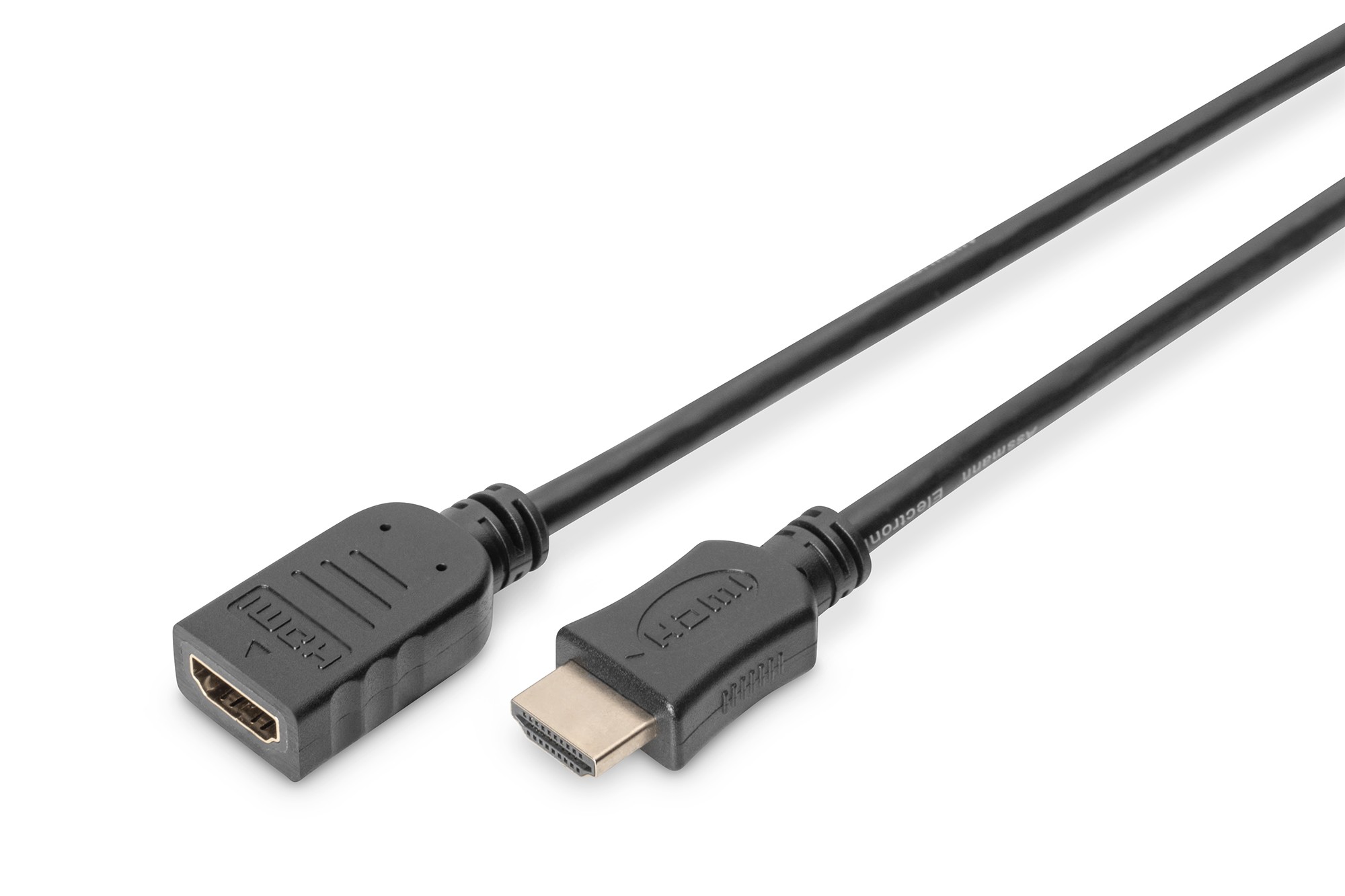 AK-330201-020-S  Cable de extensión HDMI, type A MACHO/HEMBRA, 2.0m, m/Ethernet, Ultra HD 24p, gold, bl