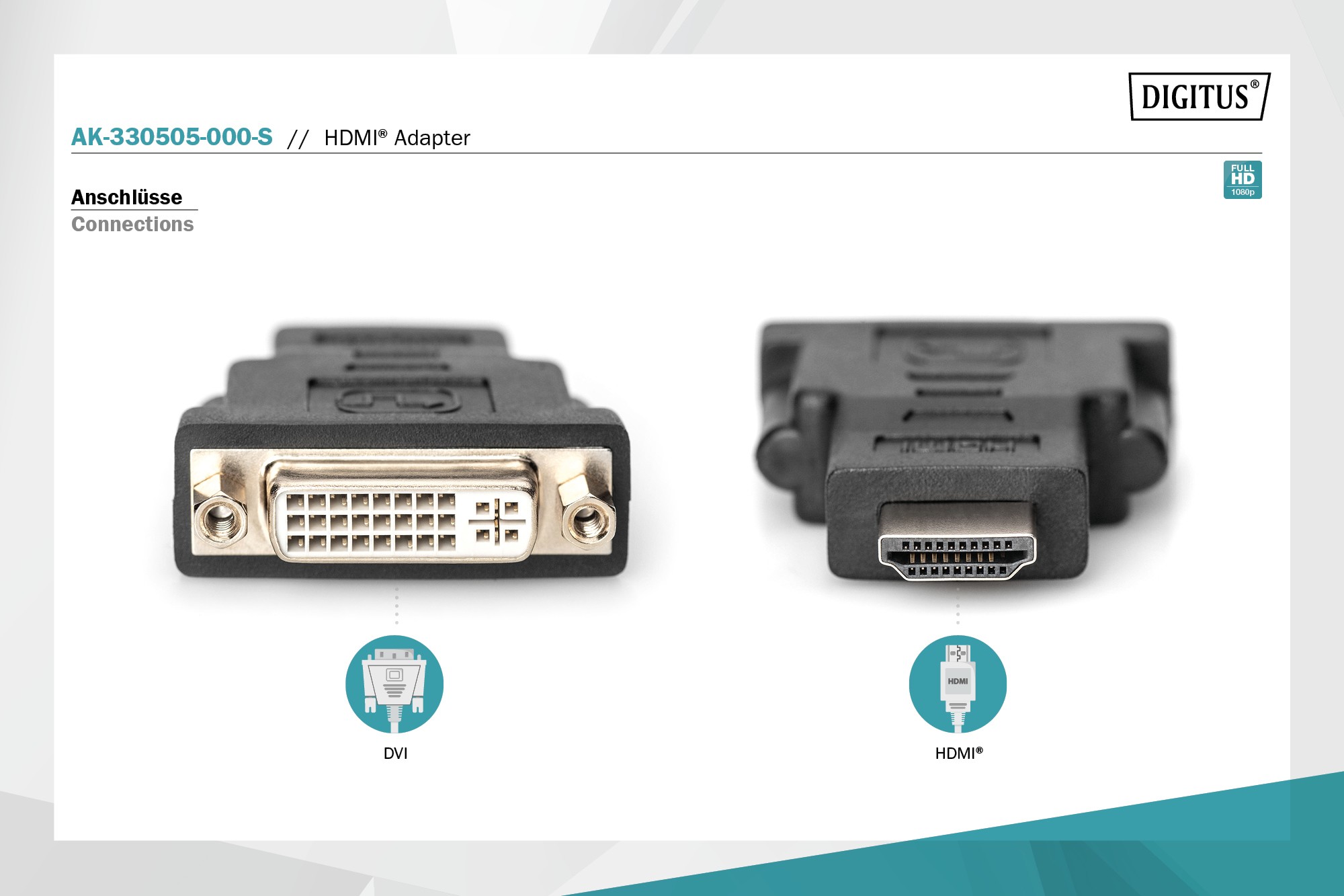 AK-330505-000-S  Adaptador HDMI-A Macho - DVI-I (24+5) Hembra Dual Link