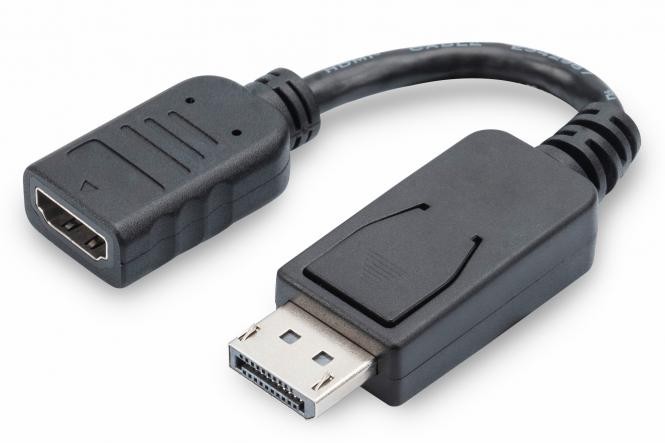 AK-340400-001-S  Adaptador Displayport 1.1a Macho a HDMI Hembra 15Cm Negro Digitus