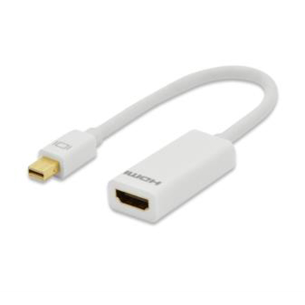 AK-340404-001-W  Adaptador MiniDP-Macho 1.1a A HDMI Hembra 15Cm Blanco DIGITUS