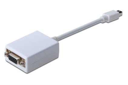 AK-340407-001-W  Adaptador MnDP-Macho 1.1a A VGA Hembra 15Cm Blanco Digitus