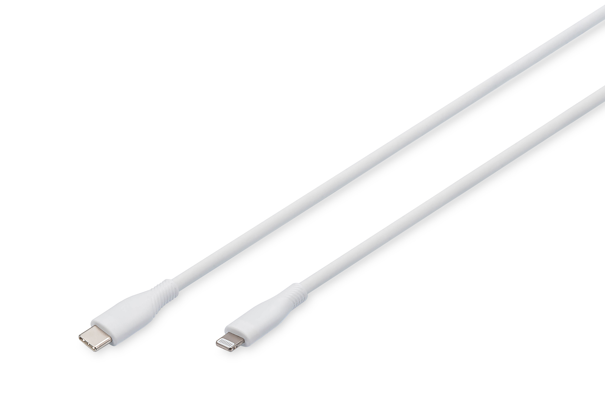 AK-600110-010-W  Cable de carga USB de silicona, USB-C - Lightning 1 m, USB 2.0, 60 W, blanco