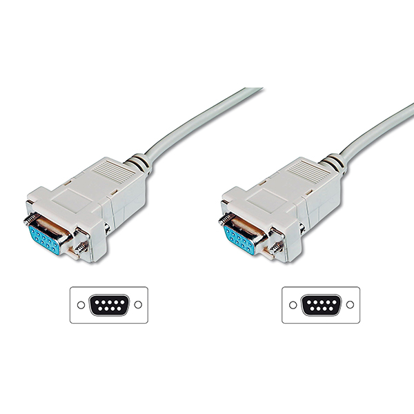 AK-610100-018-E  Cable Null Modem 1.8m, DB9 Hembra-DB9 Hembra