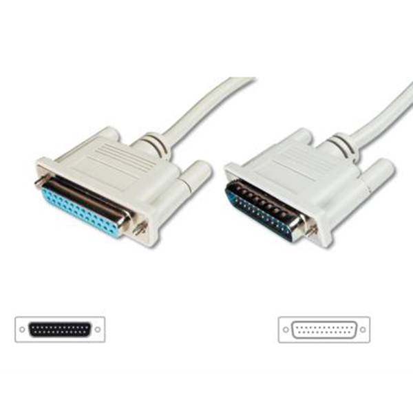 AK-610201-020-E  Cable Serie DB25 Macho-DB25 Hembra (PIN a PIN) de  2 m