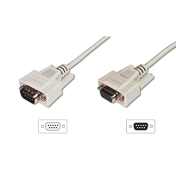 AK-610203-020-E  Cable DB9 Macho - DB9 Hembra (PIN a PIN)  2 metros