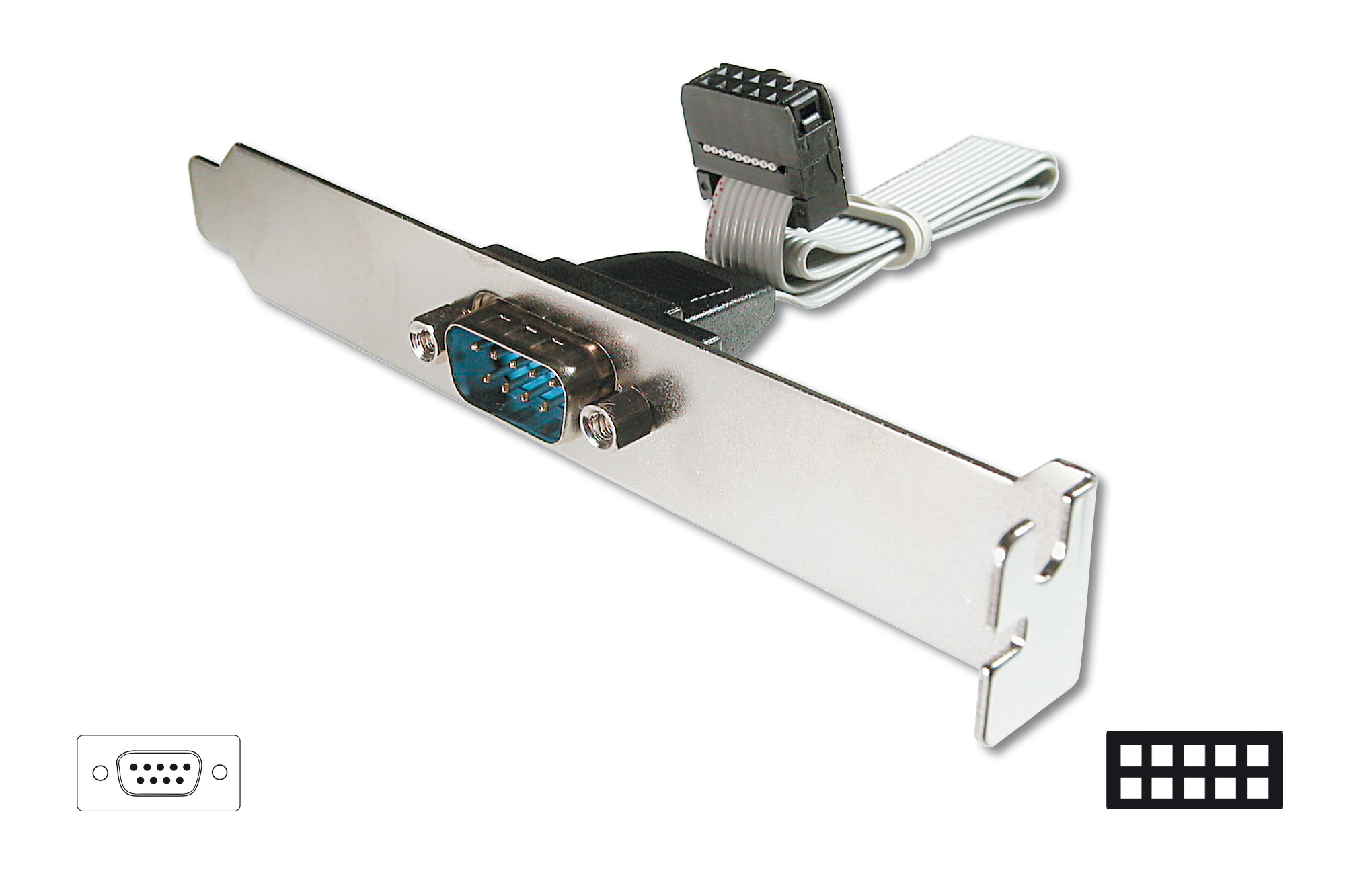 AK-610300-003-E  Bracket Puerto Serie (IDC10H/DB9H) 0.25m
