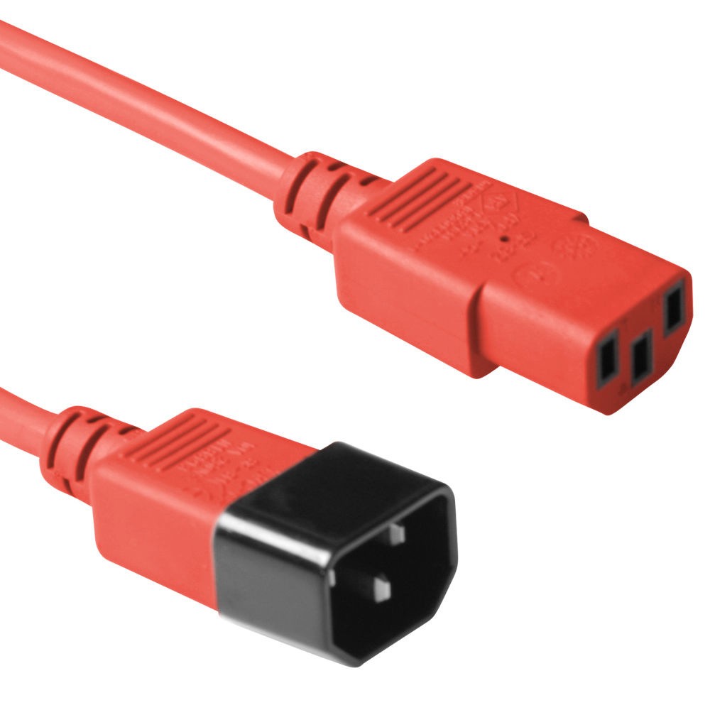 AK5104  Cable Extension C13 a C14  0.6 m Rojo ACT