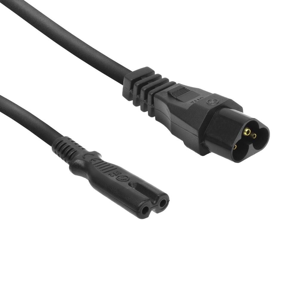 AK5249  Adaptador de conector IEC-60320 C6 a C7  CON CABLE 0.75 mm&sup2; 0.20 METROS ACT
