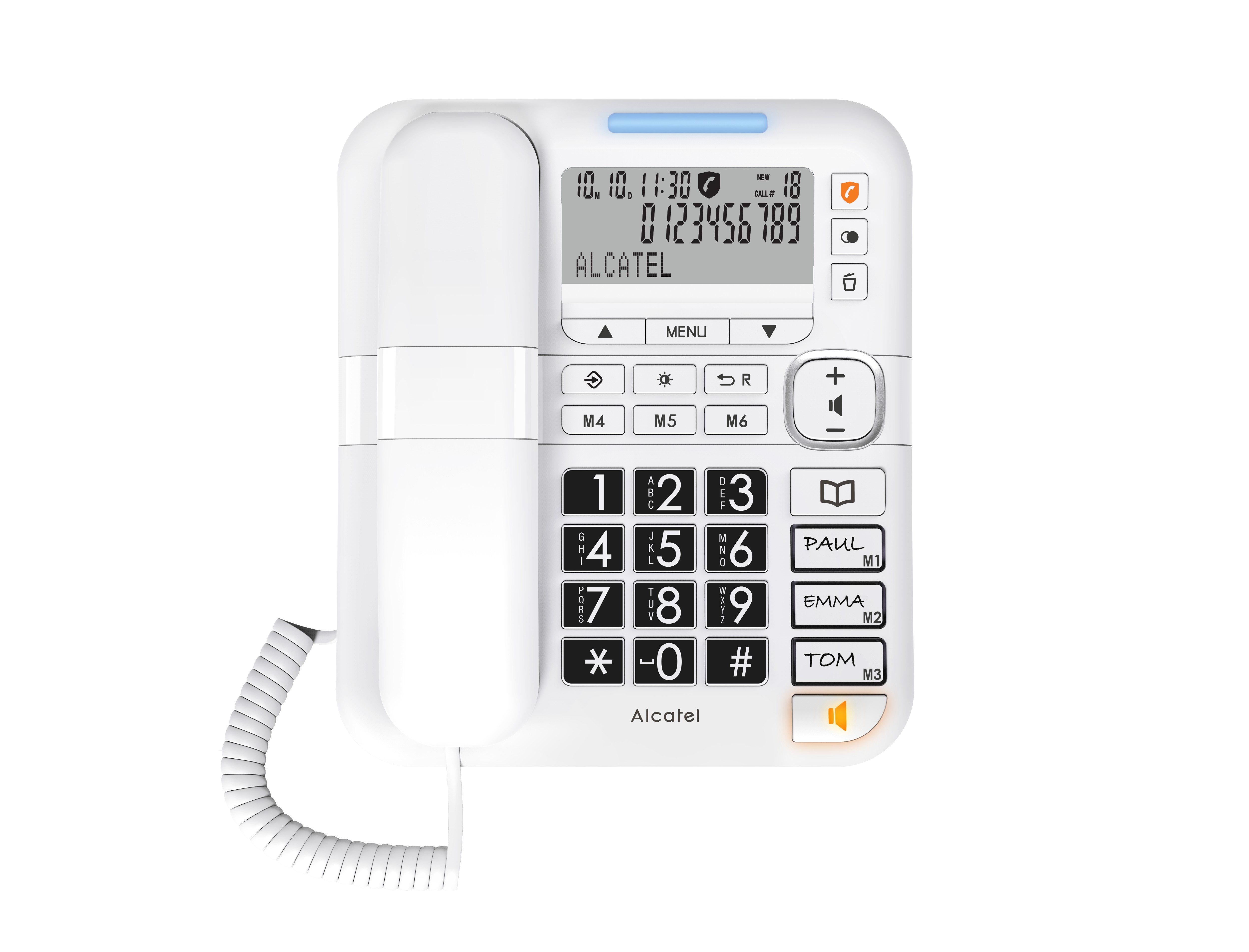 ATL1424294  Alcatel TMax70 -Teléfono con cable "seniors"- Bloqueo inteligente de llamadas c.tecla teléfono tamaño XL(pantalla retroilumina)