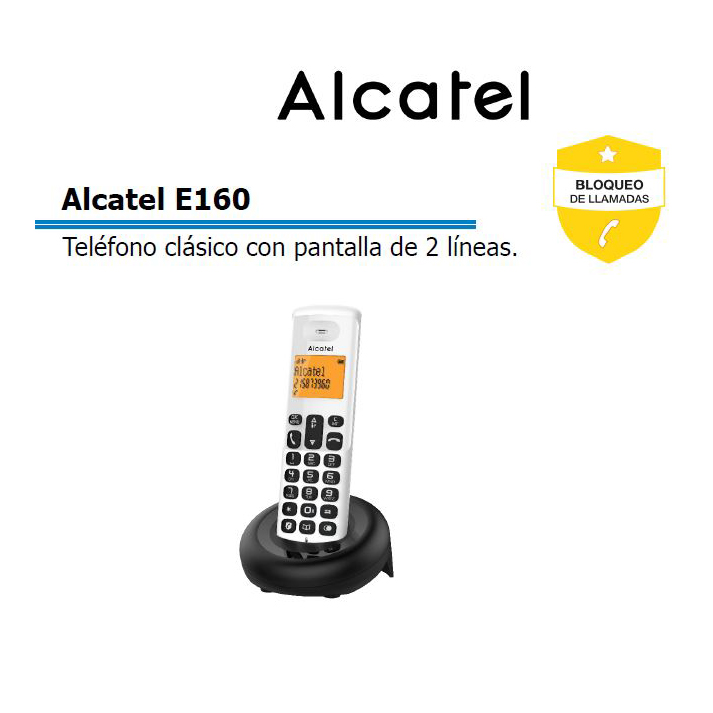 ATL1426694  Alcatel E160  EWE Blanco Teléfono clásico con pantalla de 2 líneas
