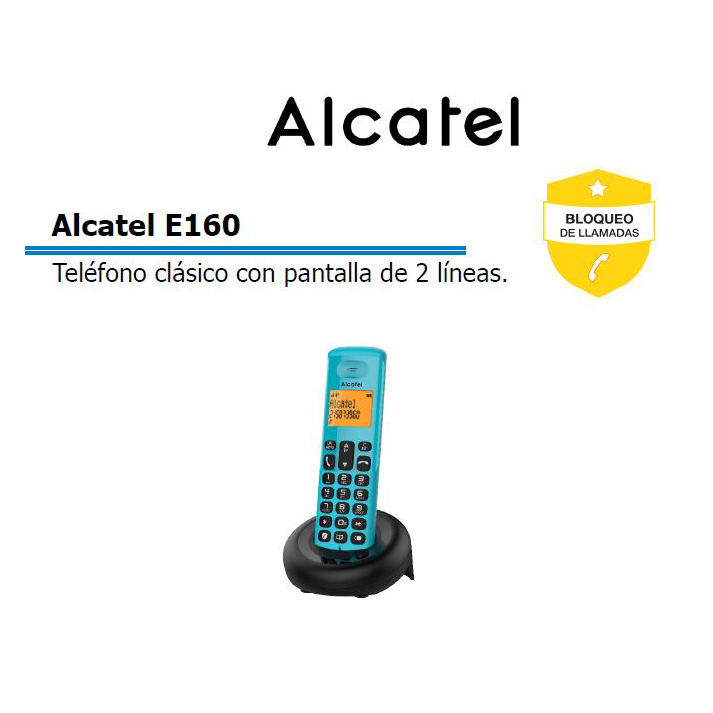 ATL1426700  Alcatel E160  EWE Azul Teléfono clásico con pantalla de 2 líneas