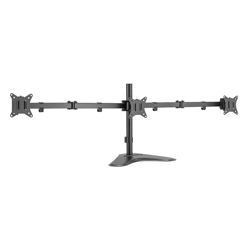 BP0174  Soporte para tres monitores, de 17 a 27 pulgadas, 7 kg por brazo, longitud m&aacute;xima del brazo 658 mm, con soporte tel&eacute;fono m&oacute;bil