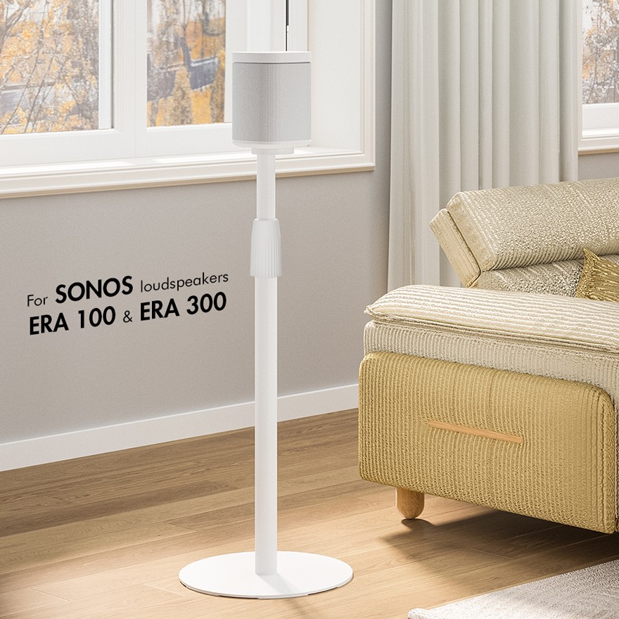 BP0208W  Soporte de suelo para altavoces SONOS ERA 100 y 300, 682?1068 mm, máx. 5 kg, Blanco