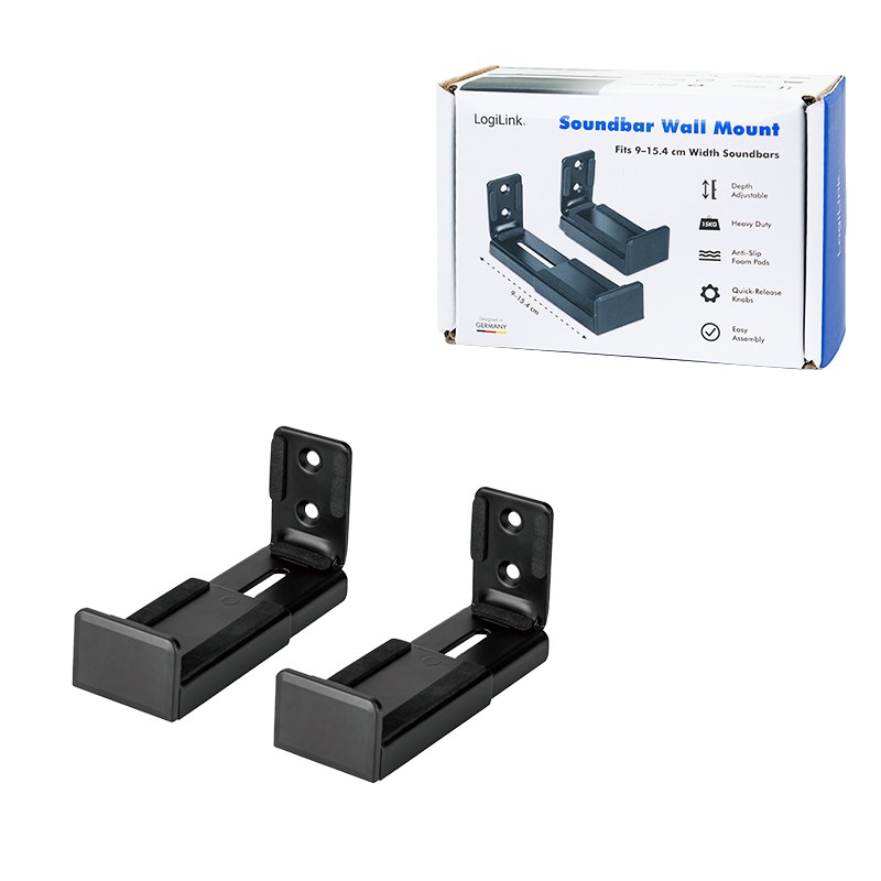 BP0209  Soporte de pared para altavoces, para ancho de 9-15,4 cm, m&aacute;x. 15 kg, negro