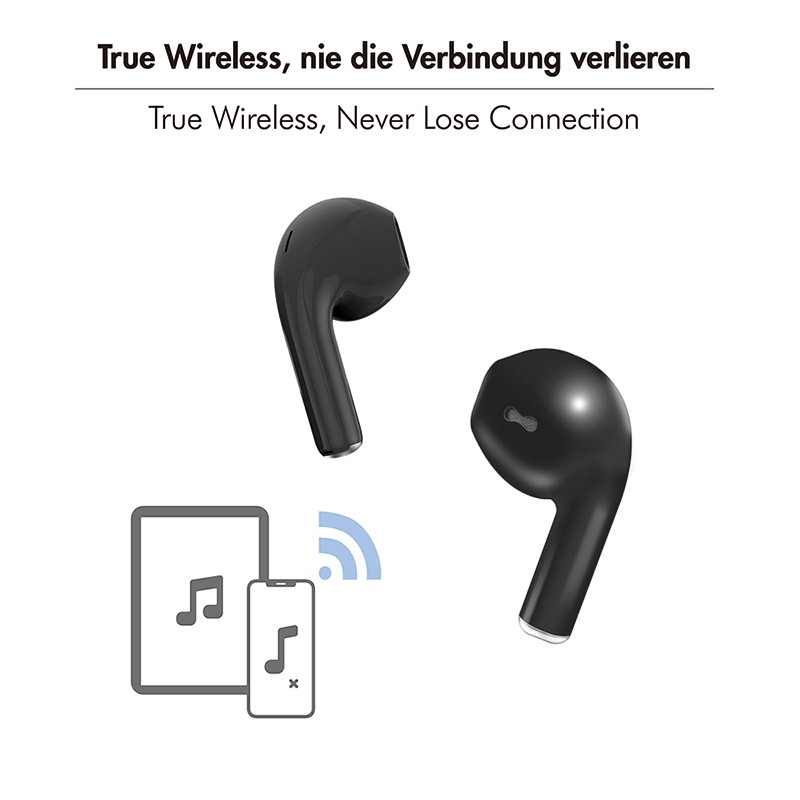 BT0074  Auriculares inalámbricos TWS, BT 5.3, 5 horas de duración de batería, USB-C Negro Logilink