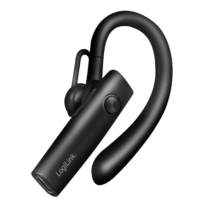 BT0078  Auriculares mono inal&aacute;mbricos con clip para la oreja, Bluetooth 5.4, USB-C, 100 horas de autonom&iacute;a, micr&oacute;fono desmontable, Negro