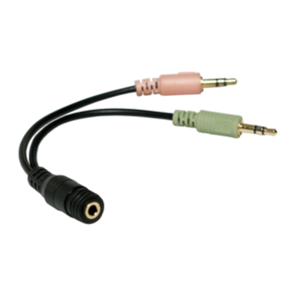 CA0020  Adaptador 2x3,5mm Macho 3-pin Stereo a 1x3,5mm Hembra 4-pin Stereo de 0,15m Logilink bulk