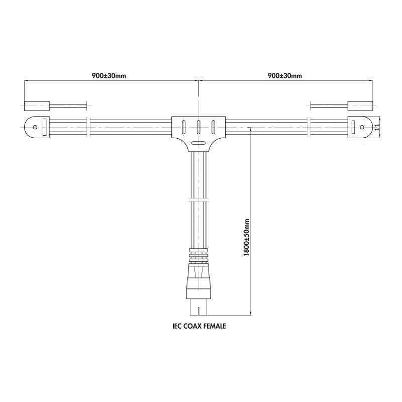 CA1000  Antena bipolo FM con toma coaxial, 1.8 m