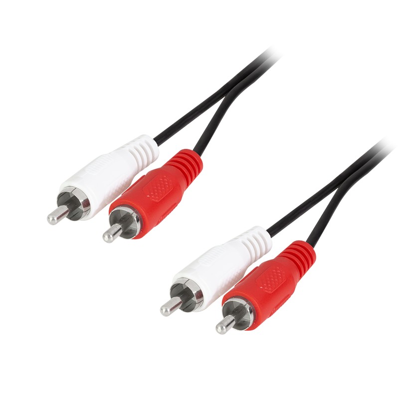 CA1040  Cable  5m  2xRCA M 2xRCA M Doble Blindaje  (Rojo y Blanco) Logilink Bulk