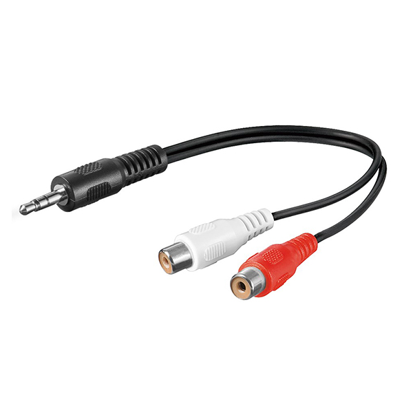 CA1047  Adaptador 3,5mm M 3-pin ST a 2xRCA H Rojo y blanco 0,20m Logilink