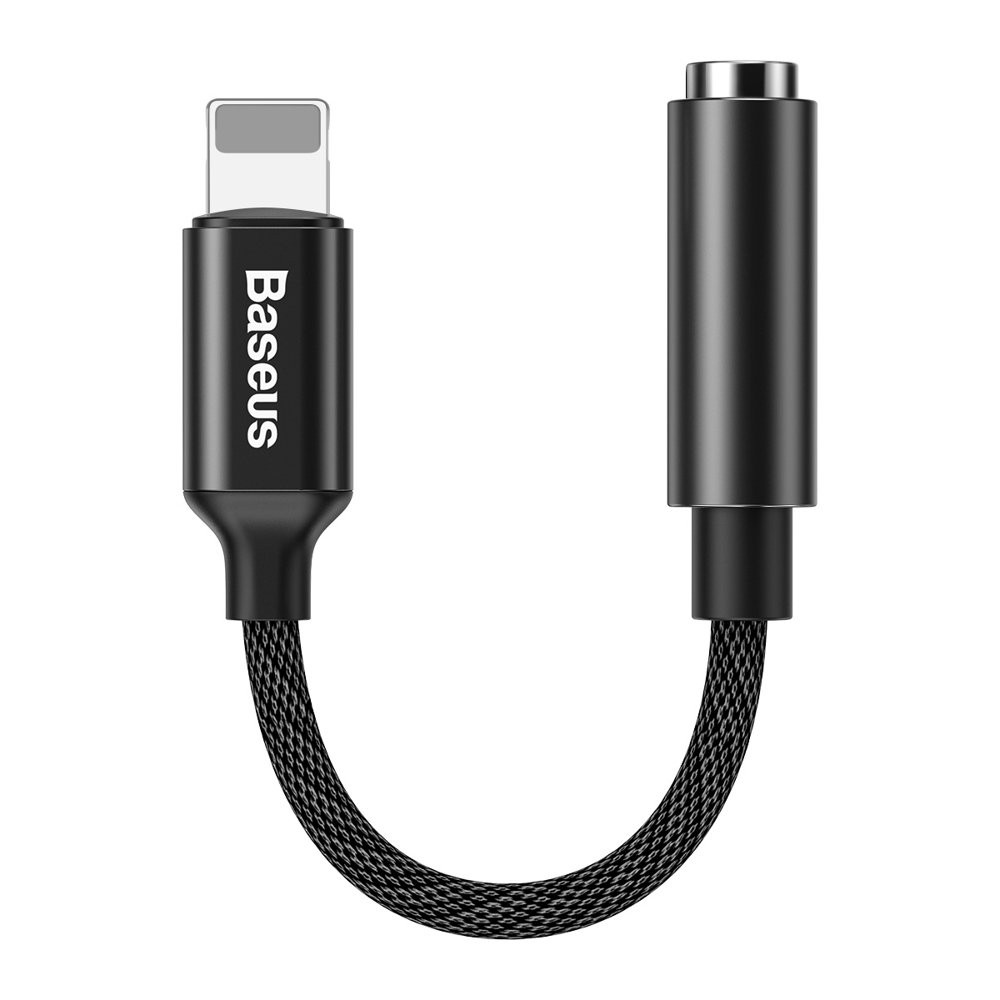 CALL3-01  Cable Adaptador Lightning-audio de 3,5 mm 10Cm NEGRO Baseus