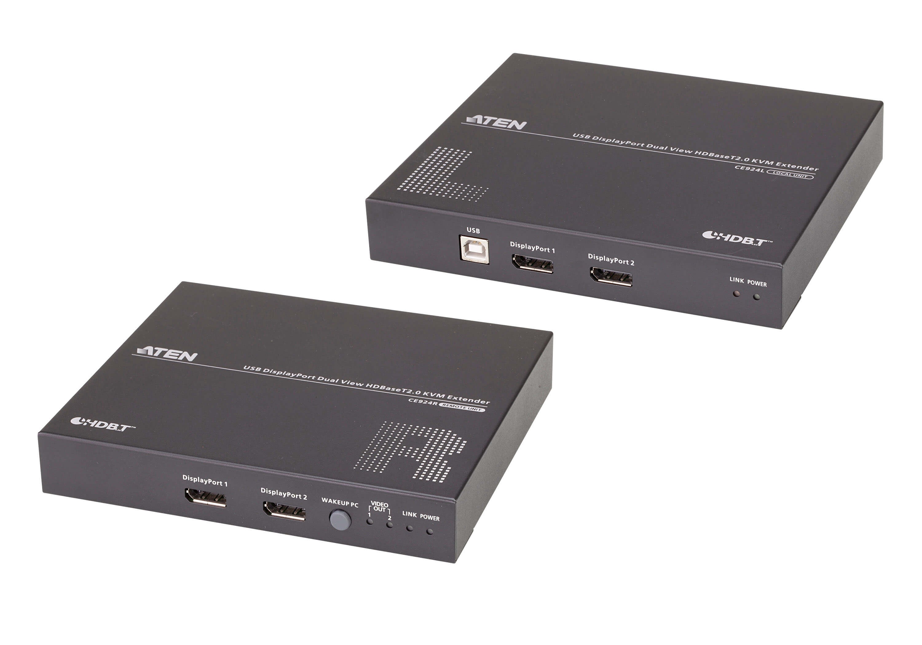 CE924  USB DisplayPort Dual View HDBaseT? 2.0 KVM Extender (1920 x 1080 up to 100m, Long Reach mode 1280 x 720 up to 150m) with USB Per