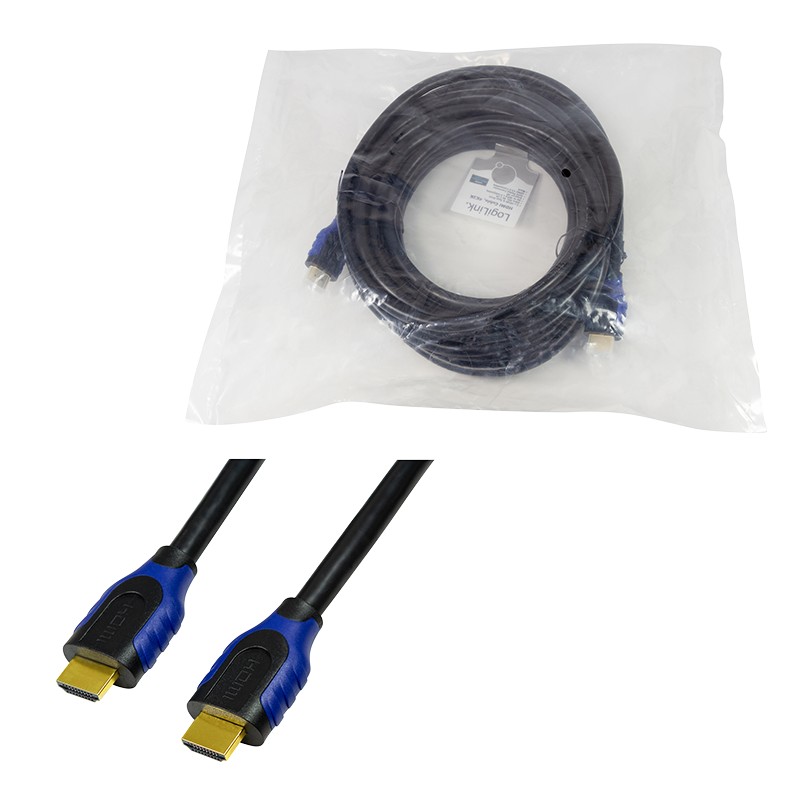 CH0064  Cable HDMI A-A  5 metros Negro 4K 60Hz  14.4 Gbps Negro/Azul  Logilink Bulk