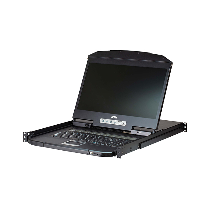 CL3108NX  Consola LCD panorámica single rail con switch KVM integrado VGA PS/2-USB de 8 puertos