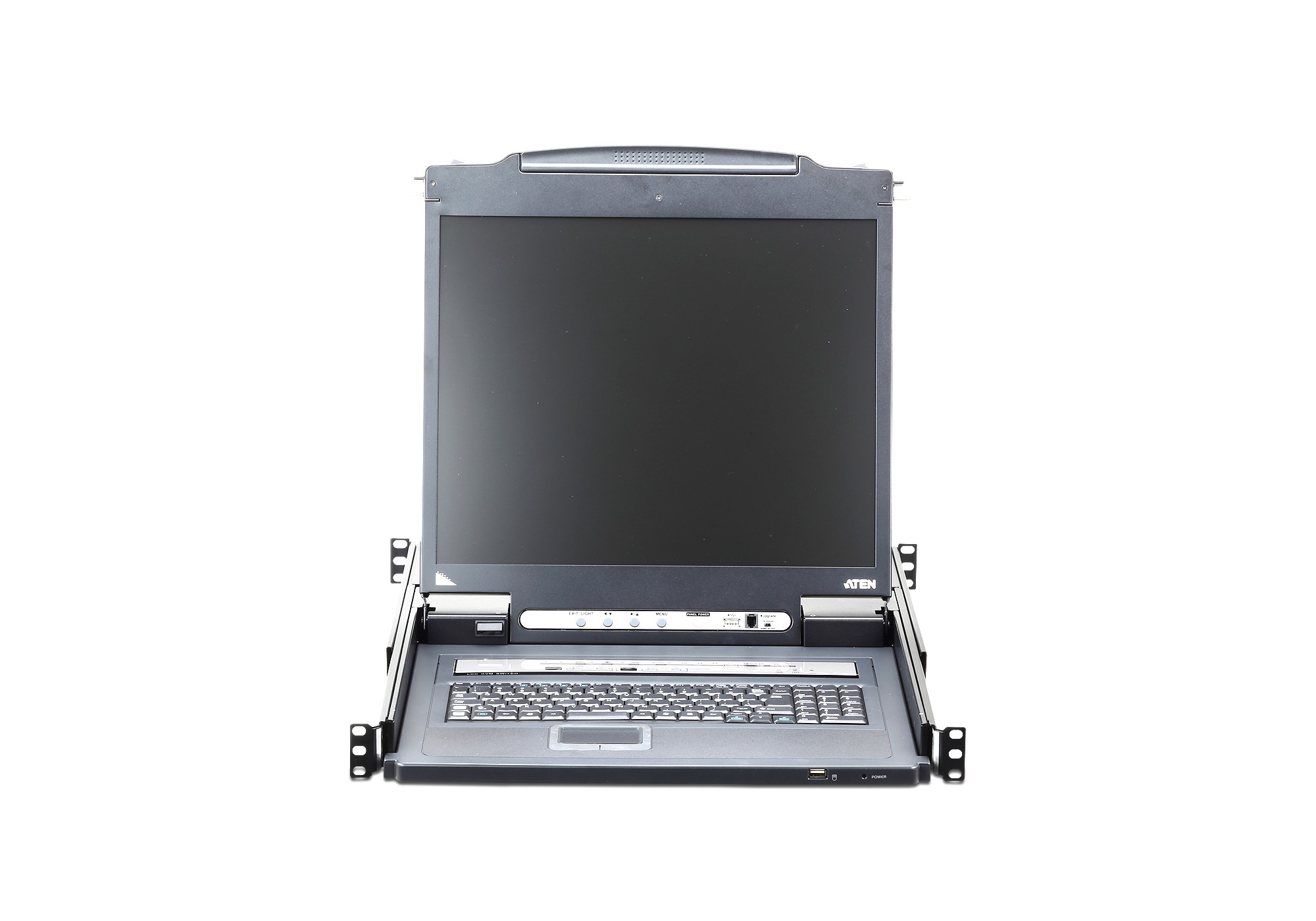 CL5716IM  16-Port Single Rail 17" LCD KVM over IP Switch with USB Peripheral Support, Broadcast Mode, Panel Array Mode, Daisy Chain and Ex