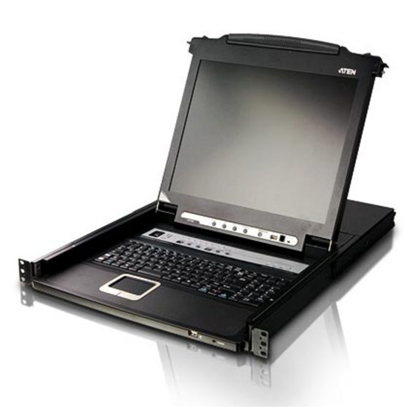 CL5716M  Consola LCD single rail con switch KVM integrado VGA PS/2-USB de 8 puertos