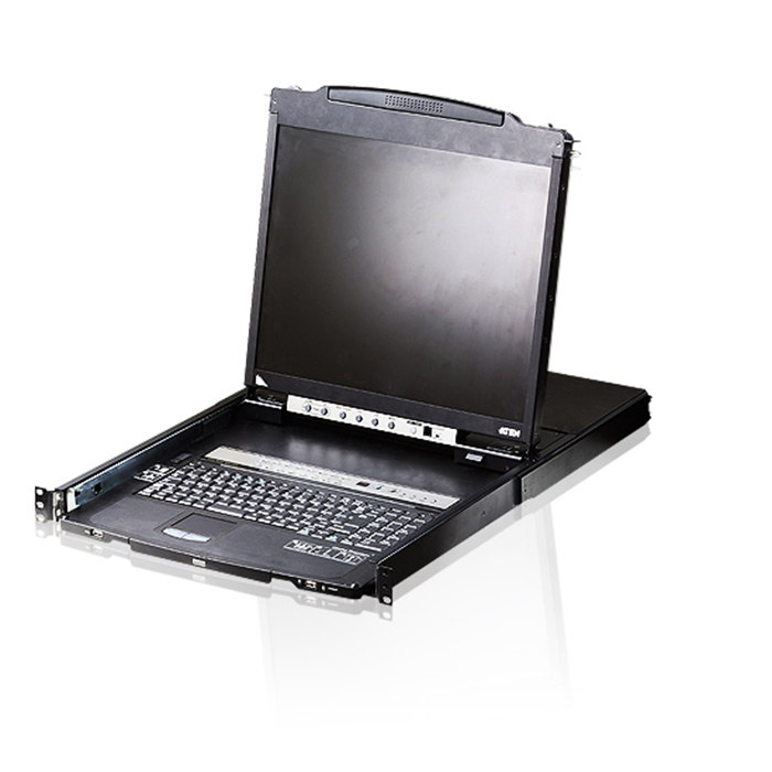 CL5808N-ATA-AG  Consola LCD dual rail con switch KVM integrado VGA PS/2-USB de 8 puertos (teclado Ingles USA)