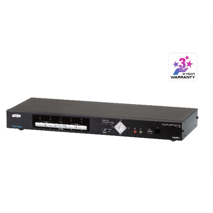 CM1284  Conmutador KVM  4 puertos HDMI 4K multiview Doble Pantalla USB 2.0 Aten