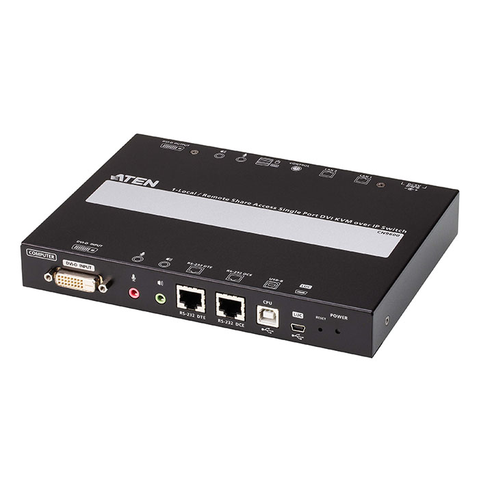 CN9600  1-Port DVI KVM over IP Switch with Local or Remote Access, Virtual Media, Power/LAN Redundancy, Audio and RS-232 Control