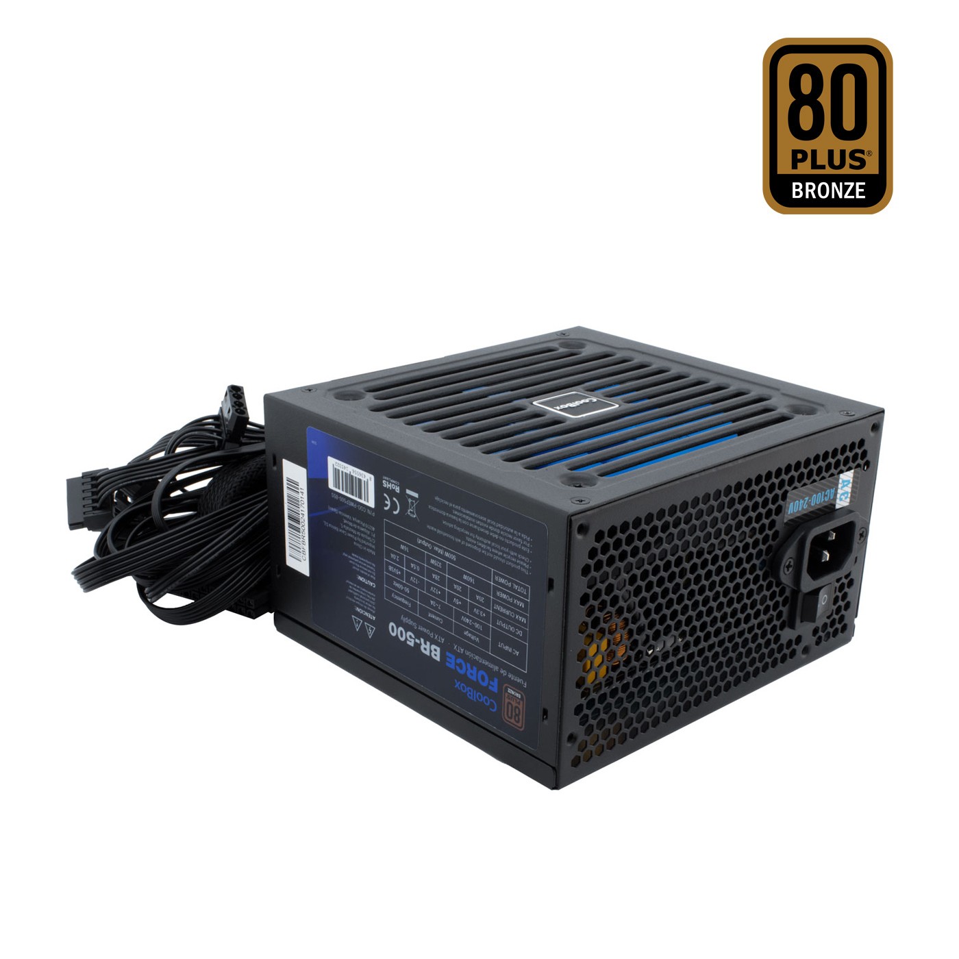 COO-PWEP500-85S  COOLBOX FUENTE DE ALIMENTACION ATX FORCE-BR 500W 80+ BRONZE RETAIL (100V-240V)