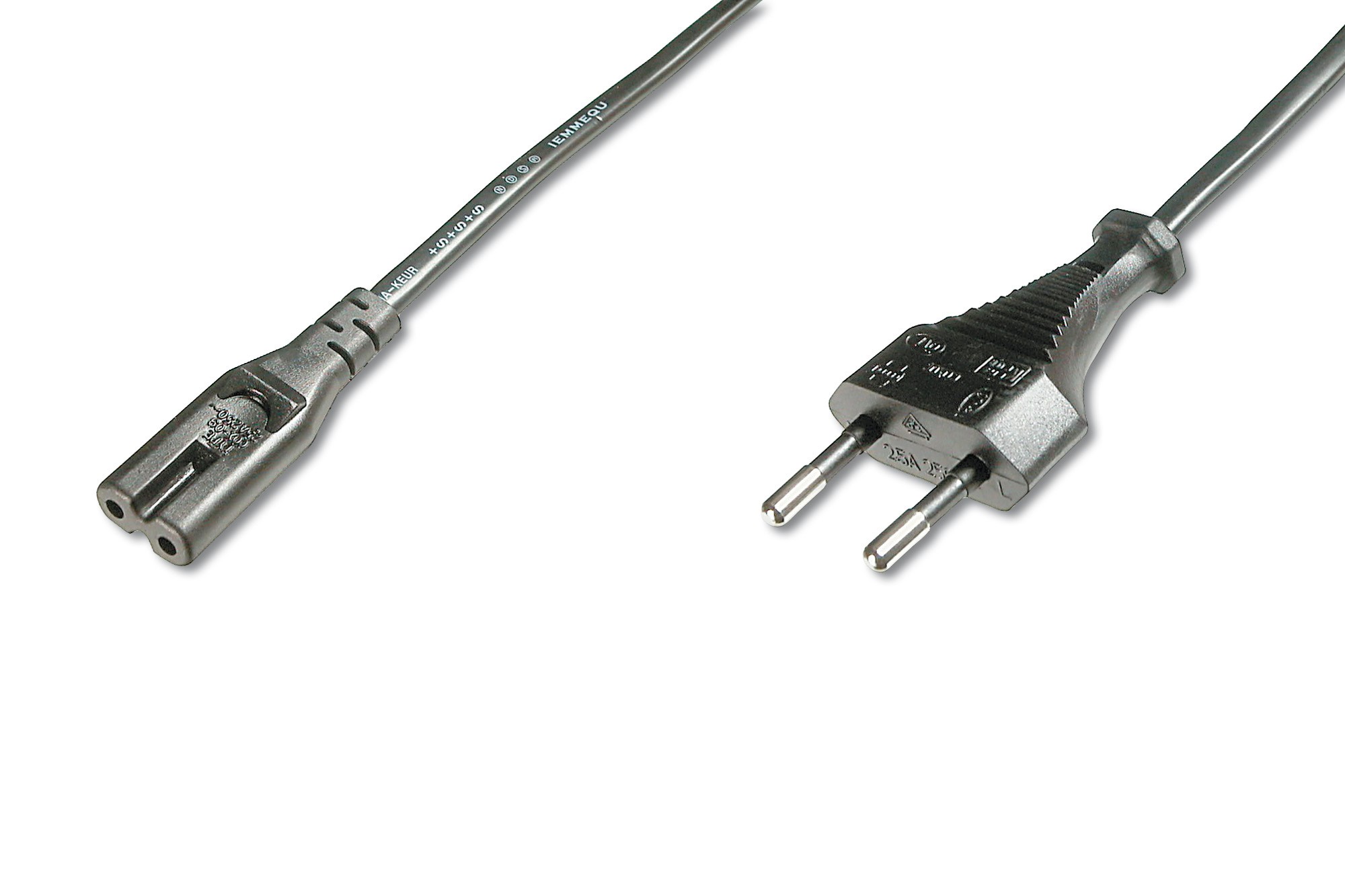 CP092  Cable Alimentacion CEE-7/16 a C7 1,80m Negro (tipo 8)