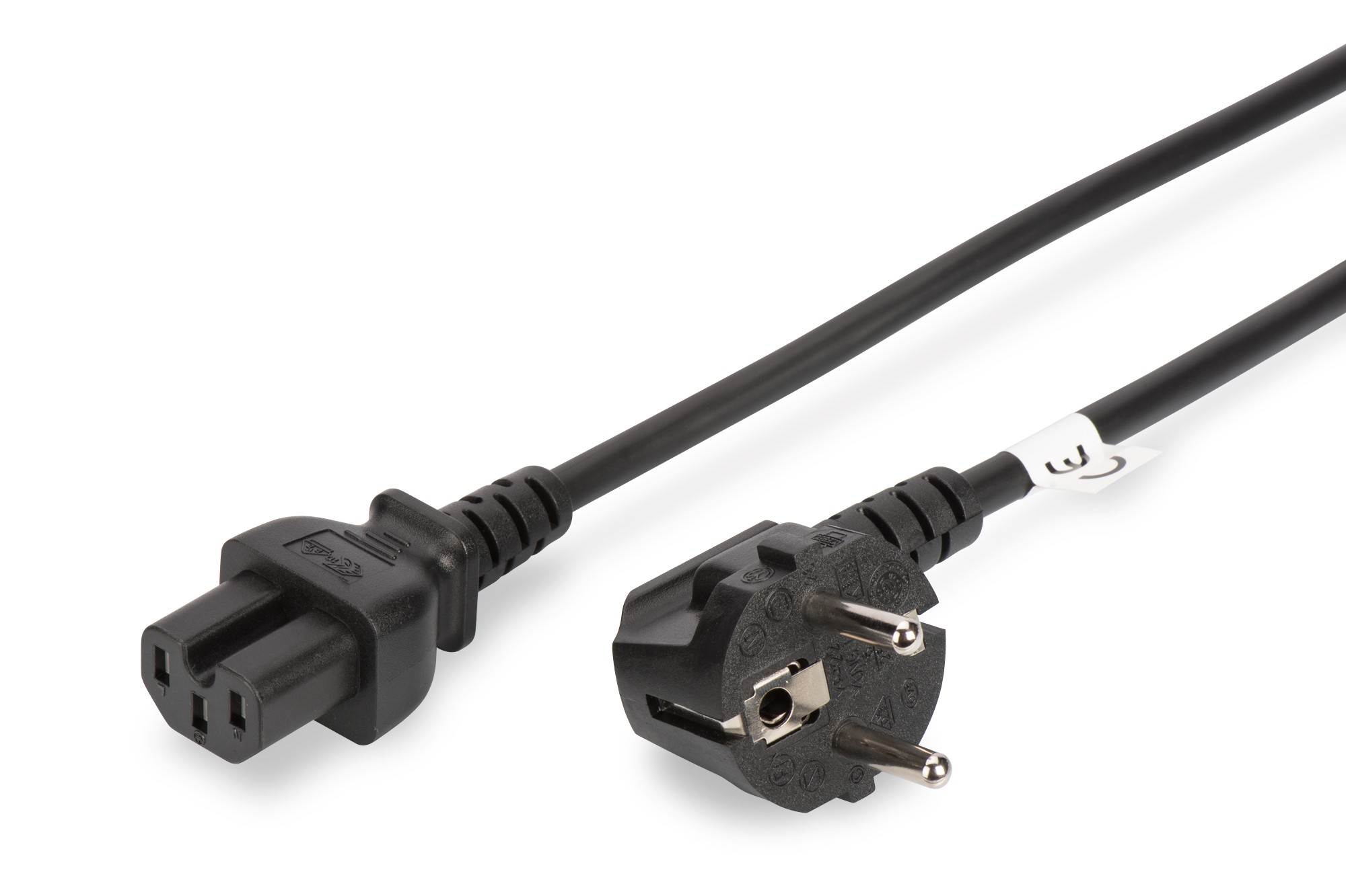 CP105  Cable Alimentacion CEE-7/7 90º SCHUKO a C15 1,80m Negro Logilink BULK