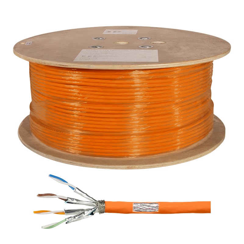 CPV0062  Bobina CAT 7 S-FTP  500m Instalacion Naranja AWG23 Dca