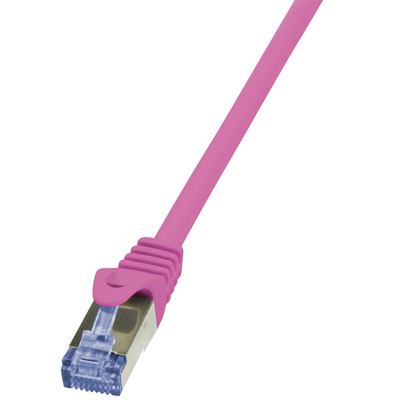 CQ3019S  Latiguillo CAT 6A, S/FTP,  0.25 m, Rosa, LSZH