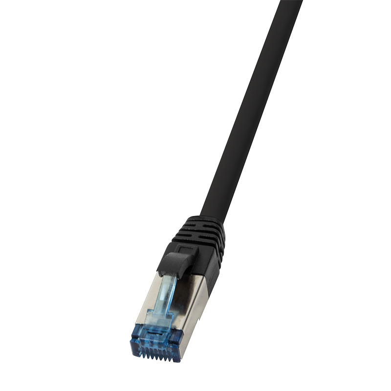 CQ6025S  Patch Cable  Cat.6A S/FTP - PUR  0,50m, black