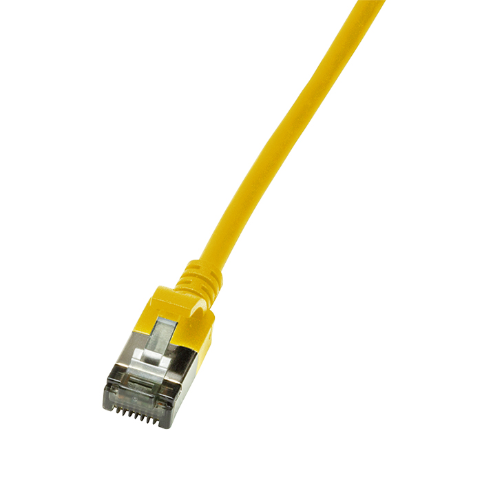 CQ9017S  Latiguillo CAT 6A, U/FTP,  0.30 m, Amarillo, LSZH-TPE  Slim Delgado Logilink