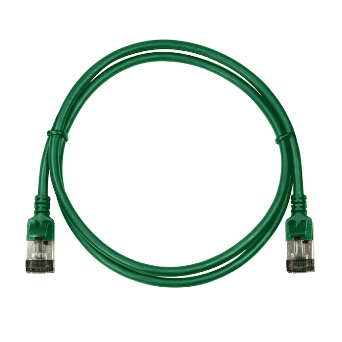 CQ9065S  Latiguillo CAT 6A, U/FTP,  3.00 m, Verde, LSZH-TPE  Slim Delgado Logilink